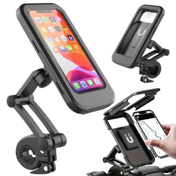 Velosipēda Tālruņa Turētājs Ūdensizturīgs Bloķējams Rotējošs 360 | Bicycle Phone Holder