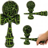 Kendama Koka Rotaļlieta Koordinācijas un Veiklības Spēle, Zaļš | Kendama Bilboke Wooden Coordination Toy