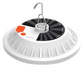 Kempinga LED lampa ar saules paneli, 60 diodes, balta