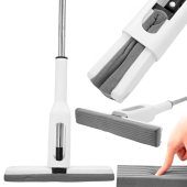 Superabsorbējošs salokāms sūklis grīdas mazgāšanai ar izspiešanas mehānismu, balts