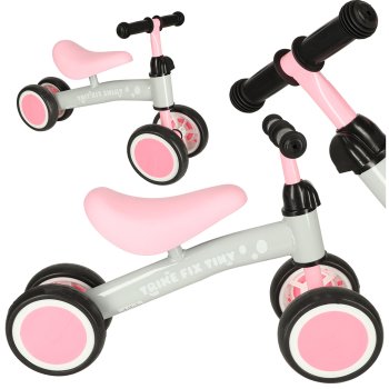Bērnu Balansa Ritenis Mazuļu Līdzsvara Velosipēds TRIKE FIX TINY, Rozā | Balance Running Bike for Kids