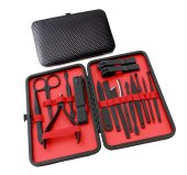 Manikīra Pedikīra Piederumu Instrumentu Komplekts Somiņā, Melns | Manicure Pedicure Accessory Set