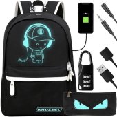 USB Gaismas Mugursoma - Kruzzel | Luminous Backpack