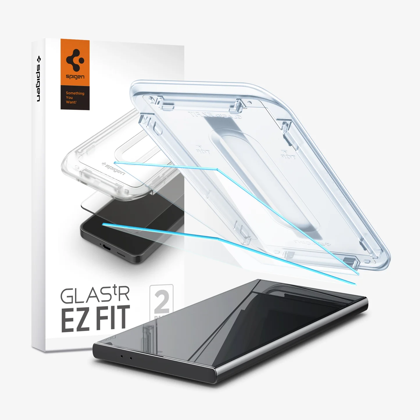 Samsung Galaxy S24 Ultra (SM-S928) Spigen "EZ FIT" Tempered Glass Screen Protector 2 pcs. | Telefona Ekrāna Aizsargstikls ar Papildus Rāmi 2 gab.
